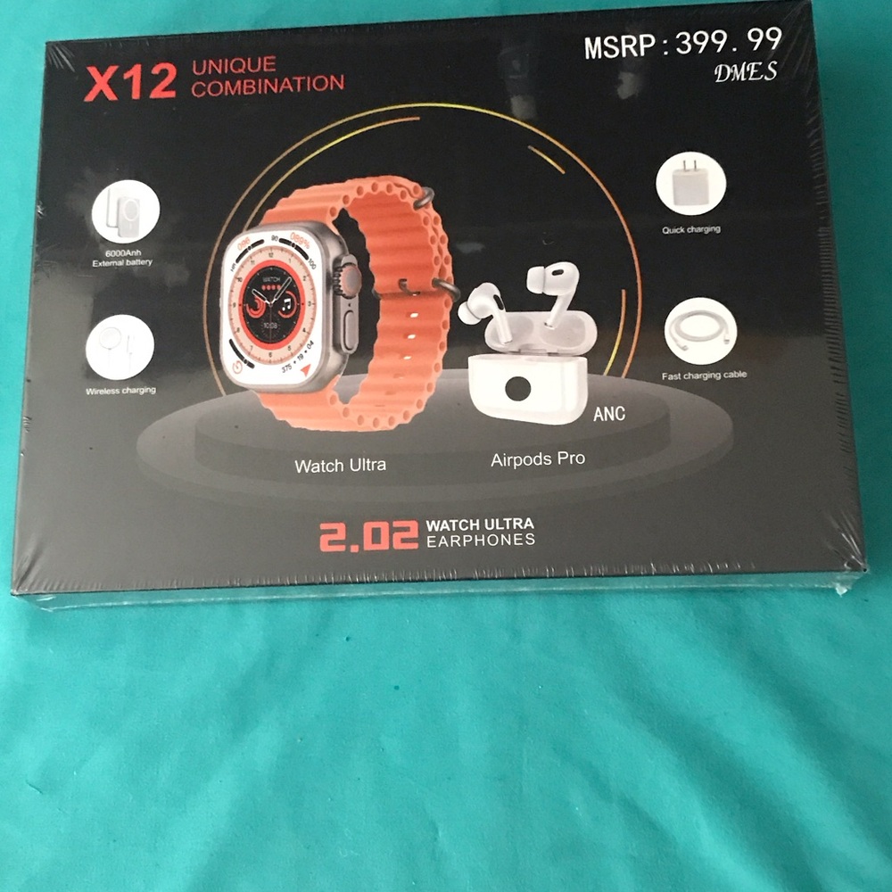 Brand new X12 Smartwatch and Earbuds Set in Orange
